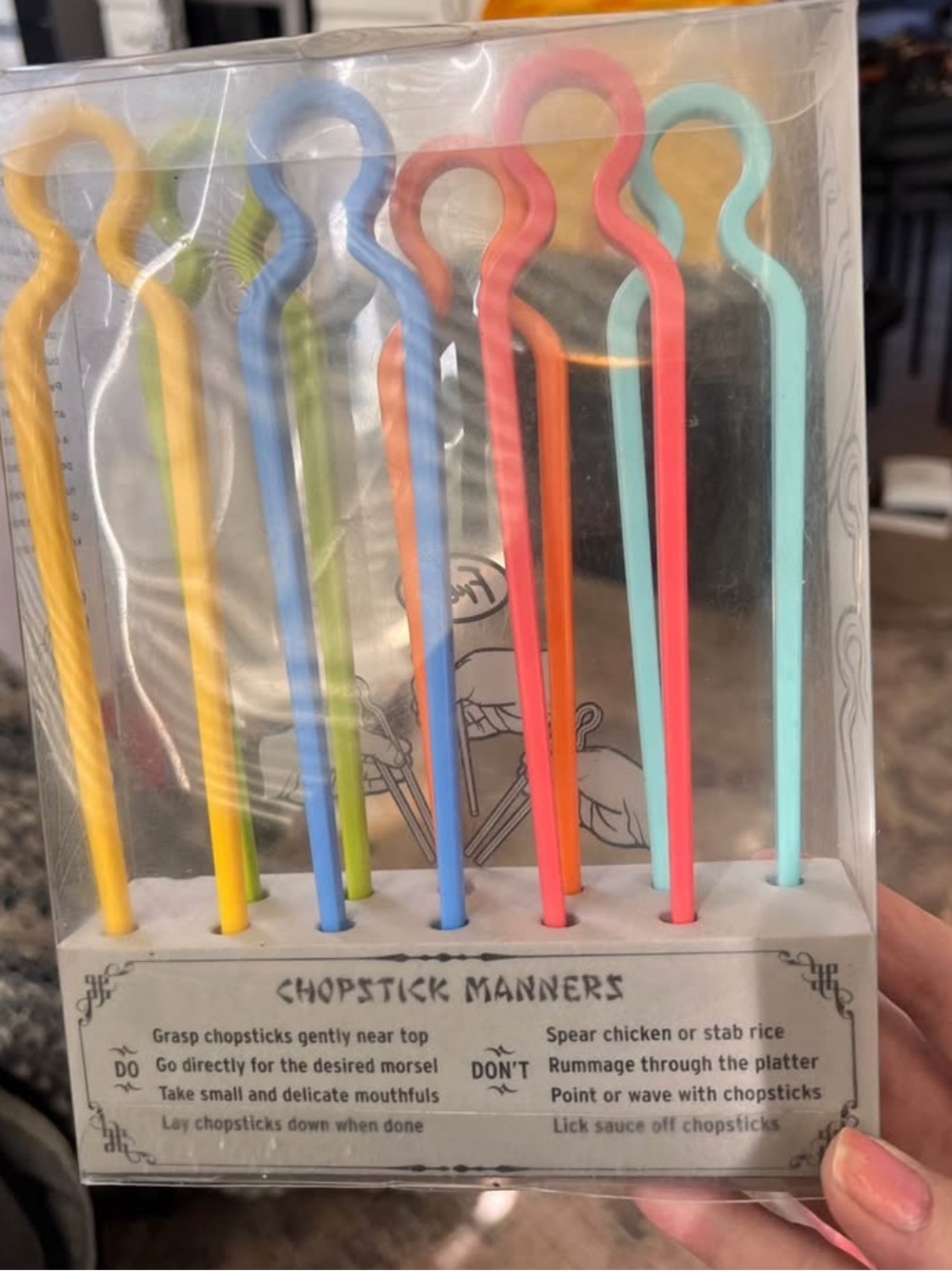 ๐ฅข Genuine Fred Party People Reusable One-Piece Chopsticks Set of 6 - NIB - Picture 2 of 3